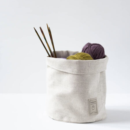 Knitter Bag Project Bag Beige &amp; Green